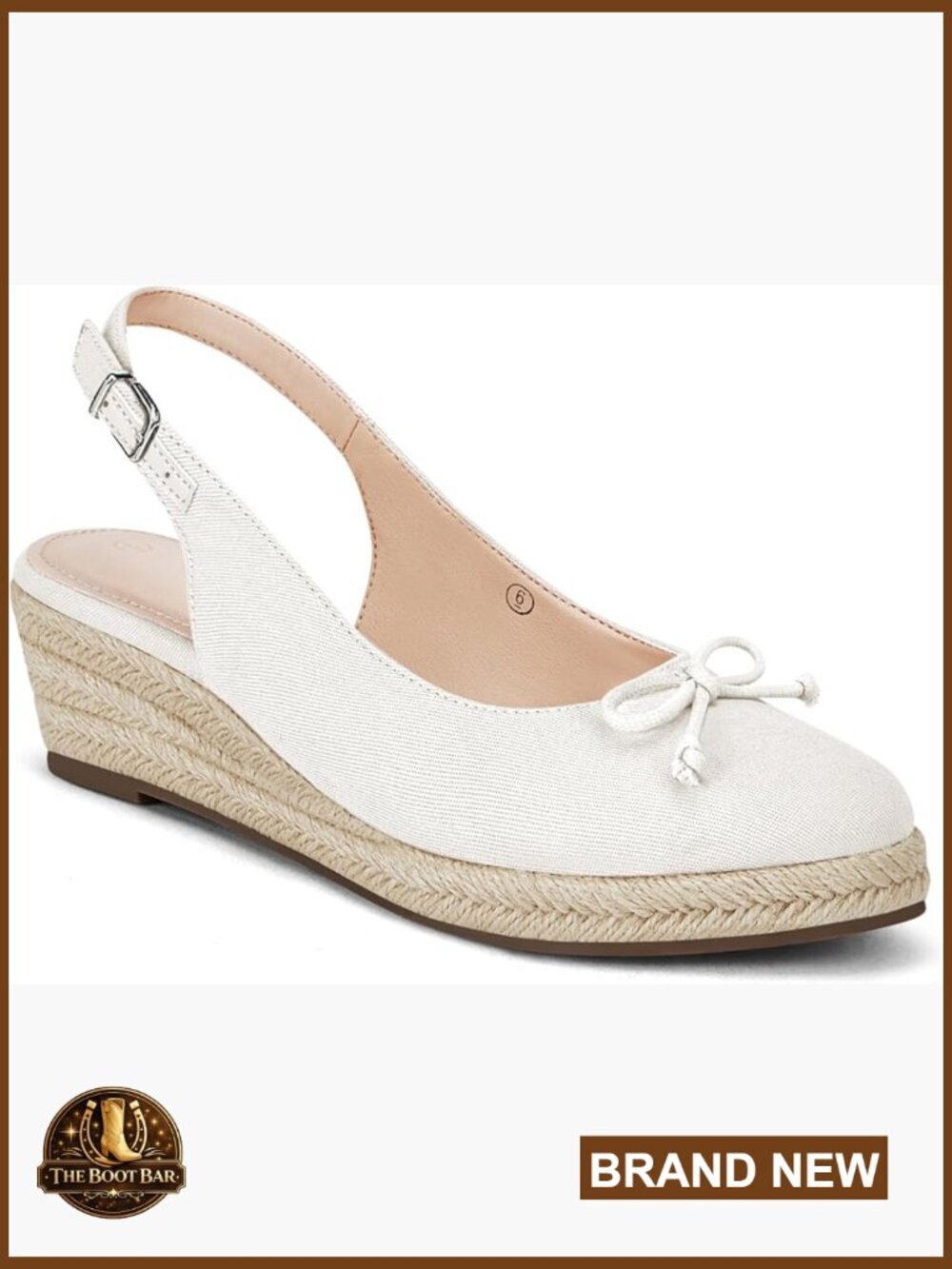 Womens Espadrilles Wedge Sandals Slingback Bow Canvas Platform Mid Heel Shoes